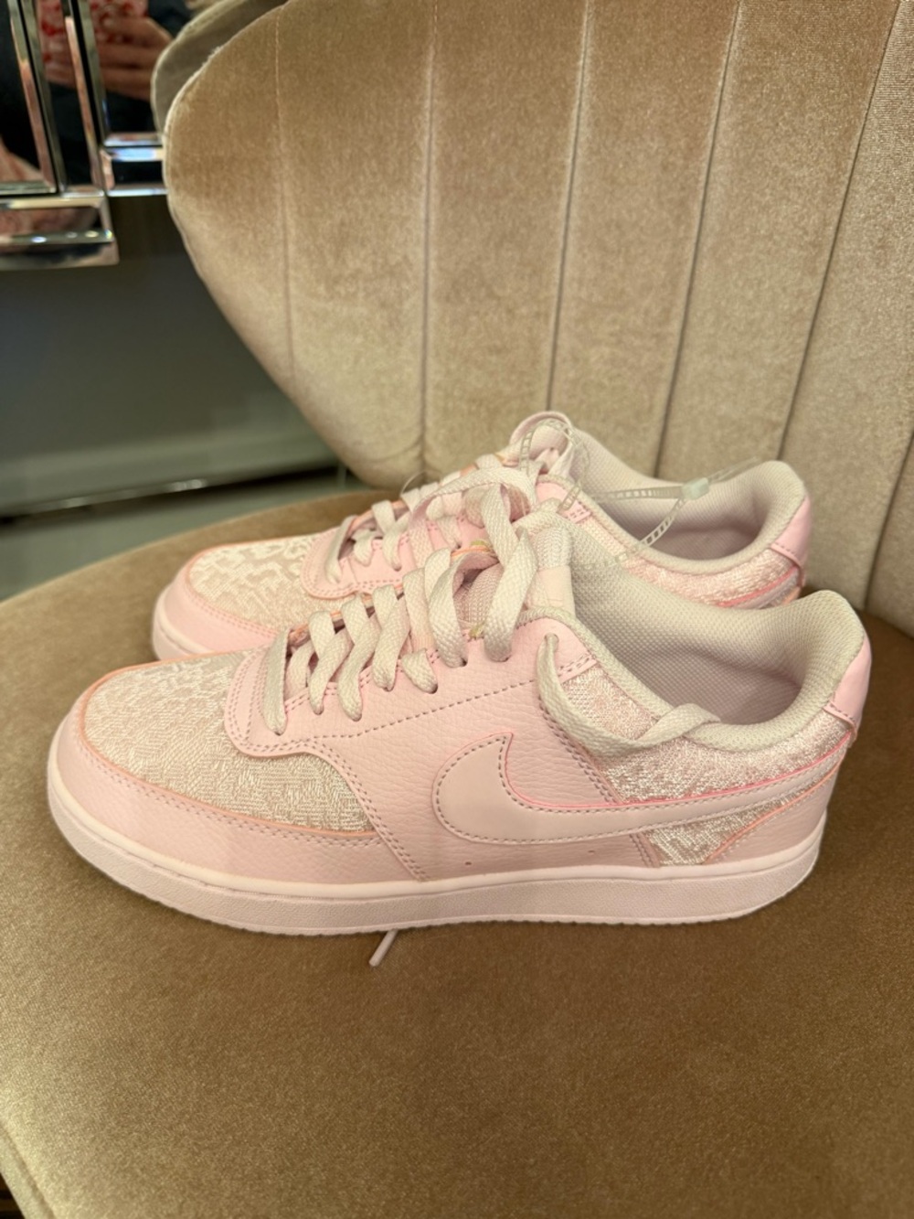 Nike Low-Top Sneakers in Pale Pink and Light Beige